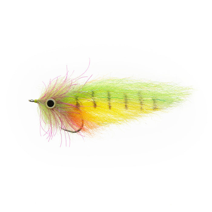 EP Amazon Special Chartreuse Orange Yellow predator streamer fly pattern size 4/0