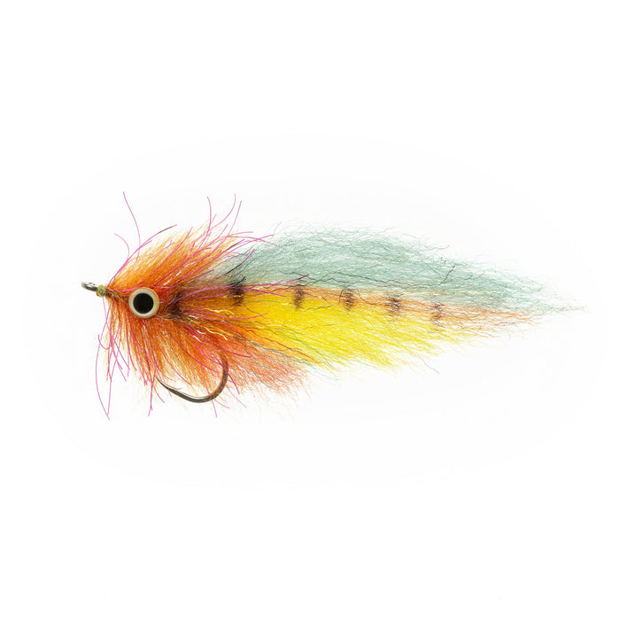 EP Amazon Special Olive Orange Yellow synthetic streamer fly on Gamakatsu SL12S hook