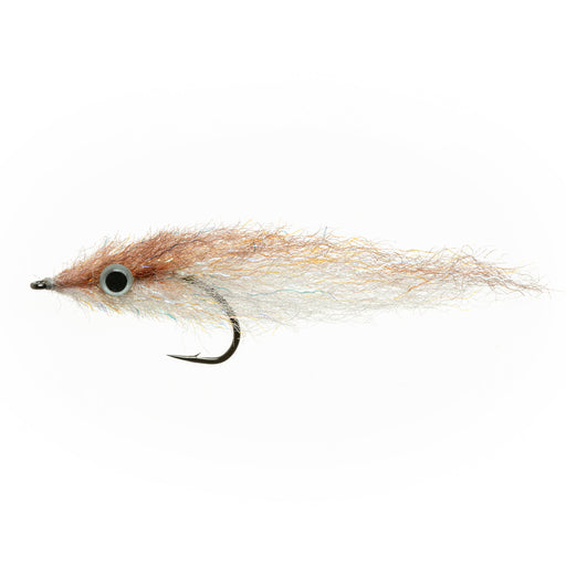 EP Ghost Minnow Sand pattern tan translucent baitfish fly on ultra sharp Gamakatsu hook