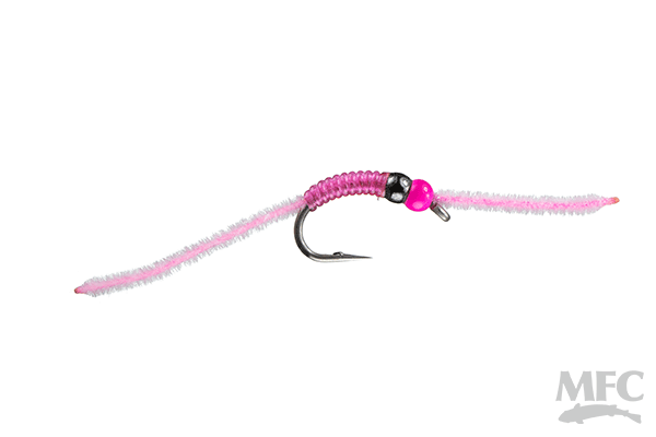 Jake's Double Bead Rib Worm - Hot Pink - 3 Pack