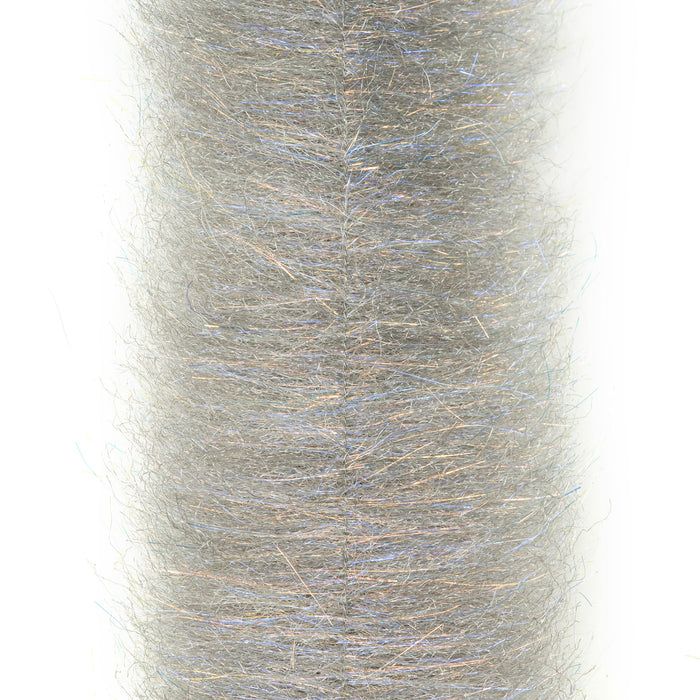 EP Brush Minnow Head in Minnow Grey colorway with synthetic fibers and subtle flash blended on a wire core