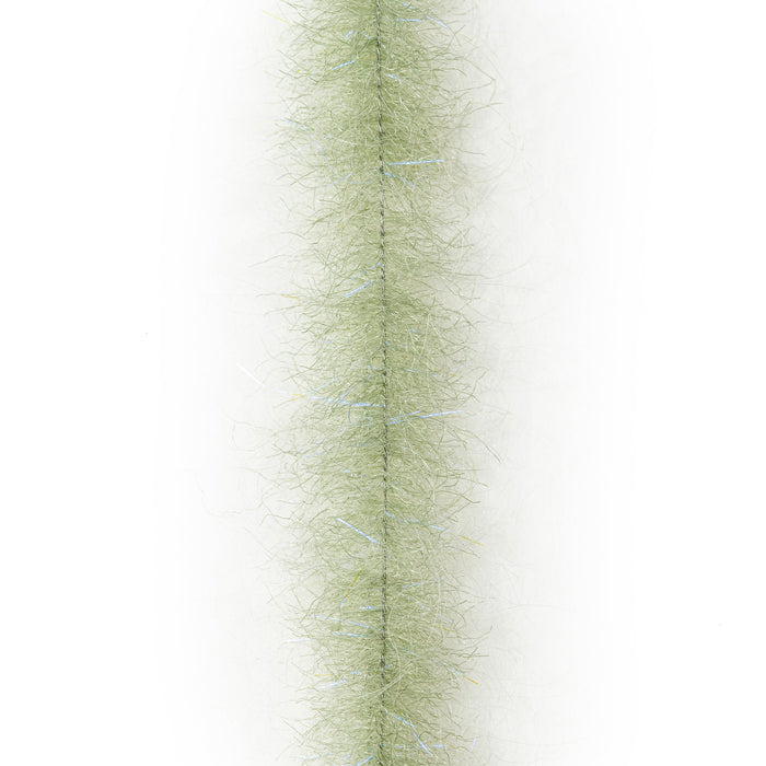 EP Brush Shrimp Dub in Light Olive colorway translucent synthetic fly tying brush with subtle flash
