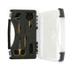 Open protective travel case showing the 5-piece Umpqua Dream Stream Plus fly tying tools secured in custom foam.