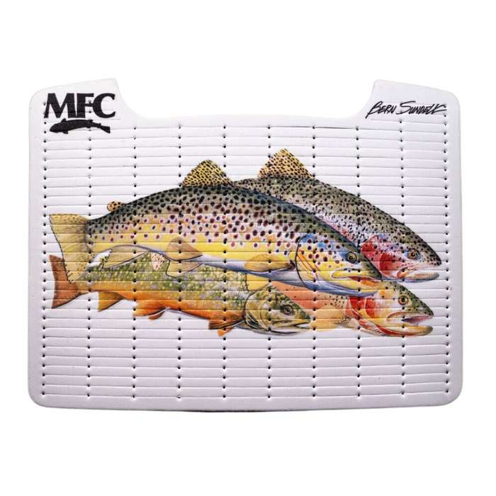 Montana Fly Company MFC Boat Box Drying Patch featuring Sundell's Slam multi-species fly fishing artwork