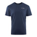 Front view of navy blue t-shirt with Grundens logo on left chest.