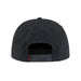 Back view of the black Grundens Trout Patch Rope Trucker Hat showing the classic adjustable snapback closure