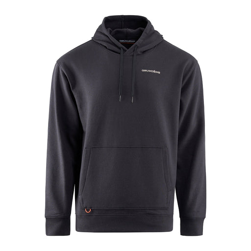 Grundens Bear Essentials Hoodie in Black showing front chest logo and pouch pocket