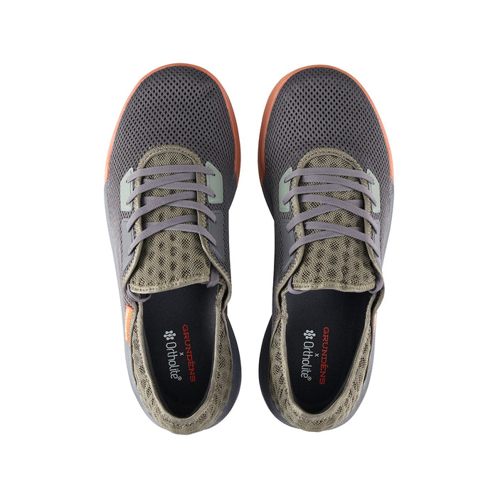 Perforated neoprene lining collar and OrthoLite sockliner inside Grundens Keeper Sneaker