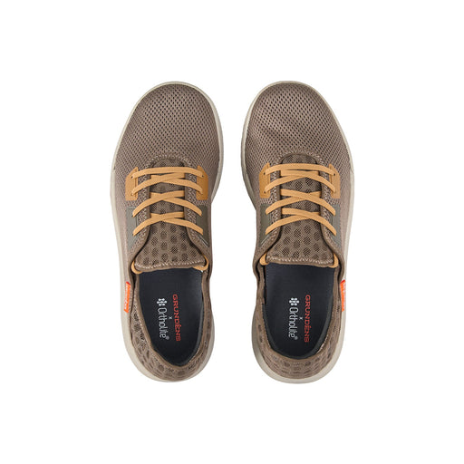 Molded rubber toe cap and lightweight mesh upper on Grundens Keeper Sneaker