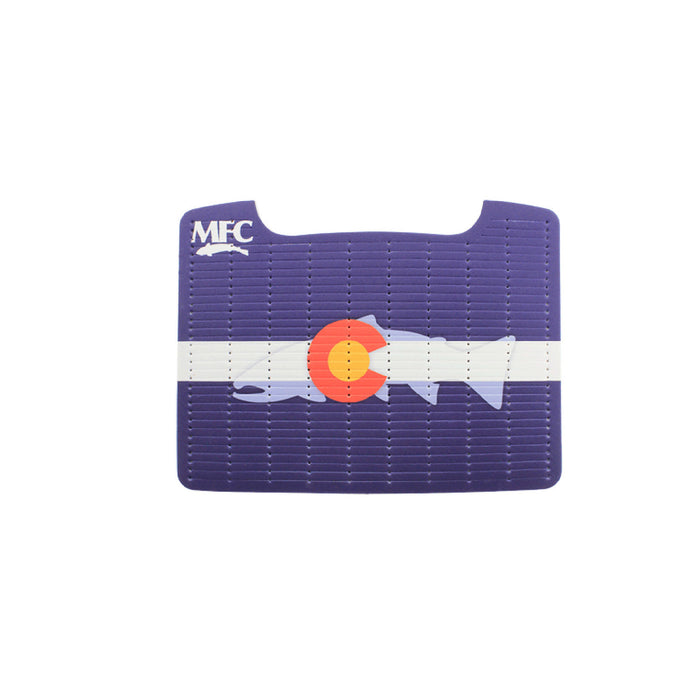 Montana Fly Company MFC Boat Box Drying Patch in Colorado State Flag design with a trout silhouette