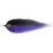 Black and purple Enrico Puglisi Peanut Butter streamer fly designed for striped bass and aggressive coastal predators.