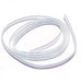 A package of Wapsi Flexi-Cord Light hollow braid material coiled in a circle, showcasing the textured white nylon weave with iridescent pearl and subtle multi-colored reflective tinsel highlights.