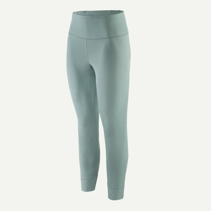 Quick drying breathable womens fly fishing tights in Blue Sage side view