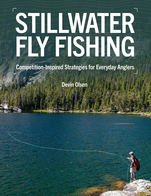 The hardcover book jacket of Tactical Fly Fishing: Lessons Learned from Competition for All Anglers by Devin Olsen, showing an angler holding a net with a trout over a rushing river stream.