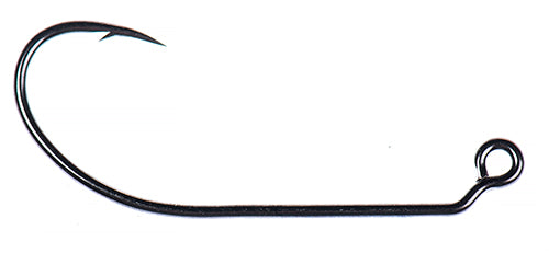 Side view of Ahrex PR 30 50 Degree Jig hook showcasing jig style hook eye and moderate wide hook gap with barb.