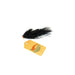 Side profile view of Chocklett's Bugger Game Changer fly in Black, highlighting the dark marabou tail, segmented body joints, and realistic swimming profile for predatory fish.