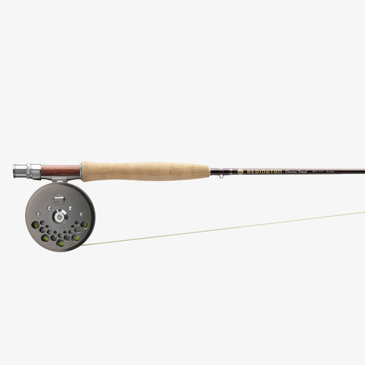 Fly fishing rod and reel set on a white background