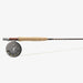 Fly fishing rod and reel set on a white background