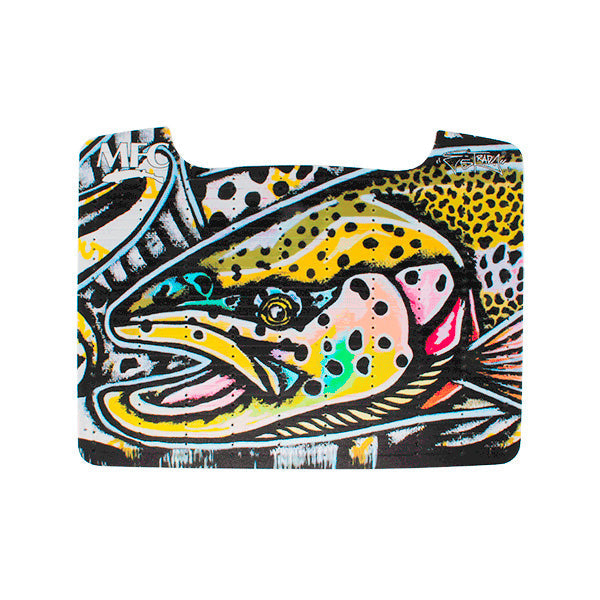 Montana Fly Company MFC Boat Box Drying Patch featuring Estrada's Rainbow trout skin pattern artwork