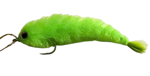 Chartreuse Chocklett's Finesse Changer articulated baitfish fly featuring a vibrant neon green tapered silhouette and heavy-duty streamer hook