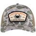 Camo Grundens hat with always fishing crab logo on front.