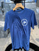 Clement Blue Patagonia Capilene Cool Merino Blend Shirt showing the circular Golden Fly Shop logo on the left chest.
