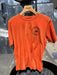 Coal Orange Patagonia Capilene Cool Merino Blend Shirt featuring the circular Golden Fly Shop Colorado chest logo.