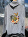 Back view of the Feather Grey Patagonia Cap Cool Daily Hoody showcasing the custom Golden Fly Shop Cutty Shark graphic.