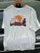 Back view of the Dyno White Patagonia Cap Cool Shirt highlighting the custom Golden Colorado Howdy Folks welcome arch graphic.