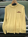 Front view of the Limestone Yellow Patagonia Cap Cool Hoody highlighting the custom Golden Colorado Howdy Folks welcome sign graphic.