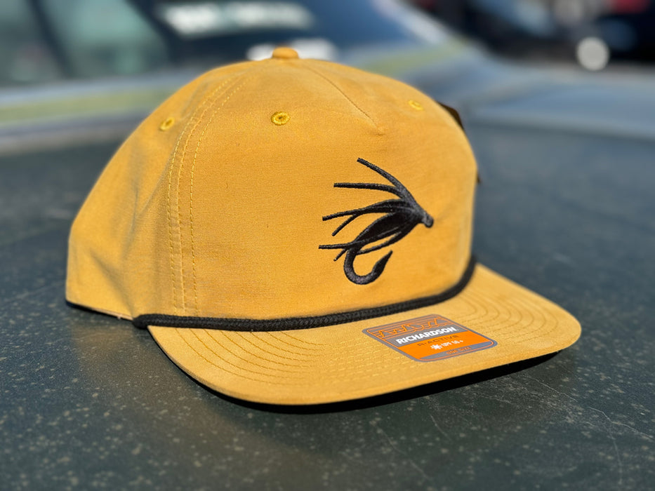 Golden Fly Shop Flat Bill Hat - Biscuit/Black