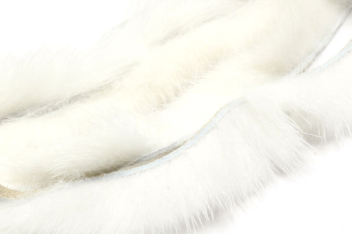 Premium Hareline micro-cut mink zonker strips in white.