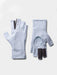 Ice Water blue Duck Camp Brrr Rockport Sun Glove showing the technical half-finger cutouts and wrist pull tabs.