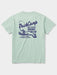 Back graphic detail of the Duck Camp Goods and Gear Tee showing the retro fly fishing design with a leaping sportfish.