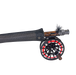 Riversmith Rig Wrap Fly Rod Sleeve pulled over a rigged fly rod and fly reel setup to demonstrate full cork handle protection