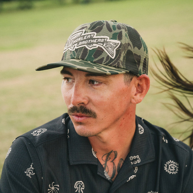 Howler Brothers Unstructured Snapback Hats Trout Bolt Camo