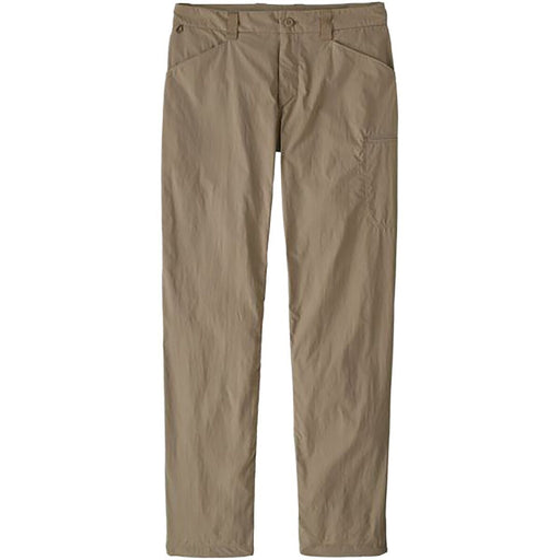 Front view of the Sage Khaki Patagonia Sandy Cay Pants highlighting the secure zippered storage pocket