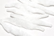 A package of Spawn Polliwog Tails in White #377, showing a neat bundle of tapered, plush white synthetic tails designed for high-action streamers and baitfish flies.
