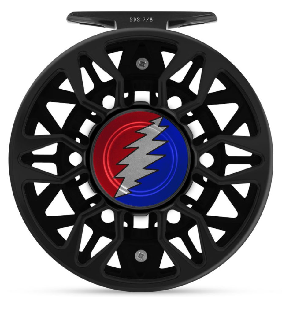 abel sds 7 8 fly reel Abel SDS 7/8 Ported Fly Reel - Black Grateful Dead - Black Handle