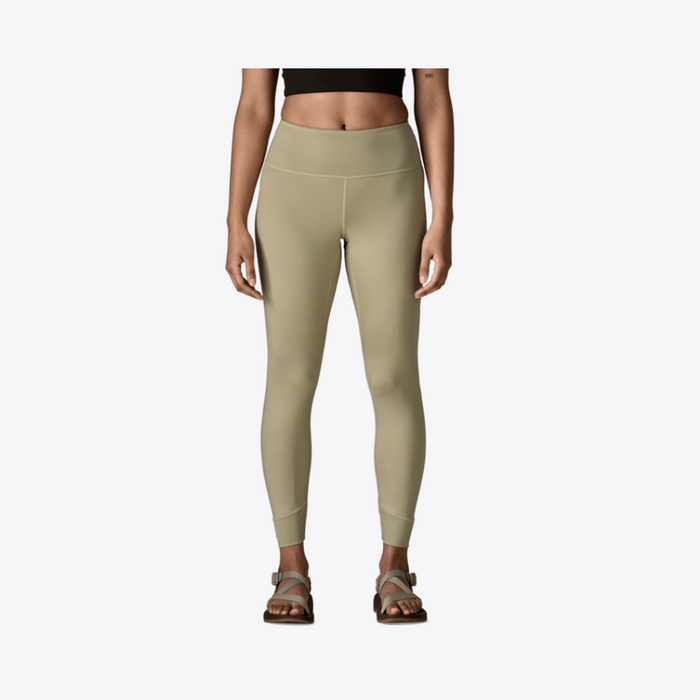 Patagonia Womens Tropic Comfort Sun Tights in Weathered Stone tan front view
