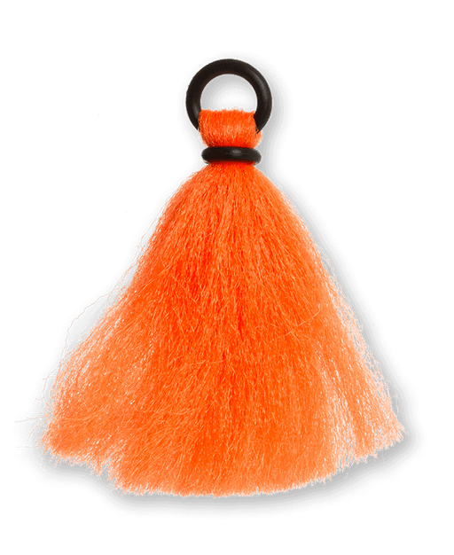 Loon Bulk Assorted Tip Toppers high-visibility blaze orange yarn strike indicator with a black rubber O-ring
