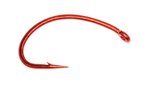 Umpqua U202RED curved heavy wire fly tying hook in red finish for worm patterns