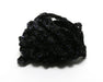 A coiled package of Hareline Woolly Bugger Tinsel Core UV Rayon Chenille in Black #11, showcasing the rich black UV rayon fibers designed for dark leech and streamer profiles.