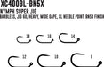 Umpqua X-Series XC400BL-BN nymph super jig hook specifications and sizing chart