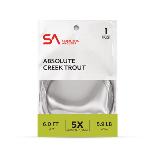 Scientific Anglers Absolute Creek Trout Leader 6 foot tapered fly fishing leader packaging