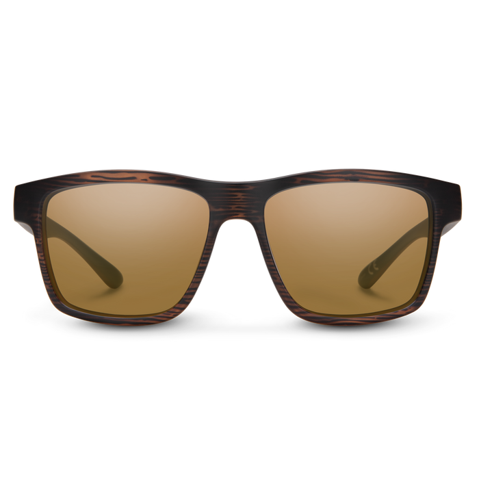 Suncloud A-Team polarized sunglasses in burnished brown frame with brown lenses.