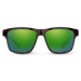 Suncloud A-Team polarized sunglasses in matte tortoise frame with green mirror lenses.