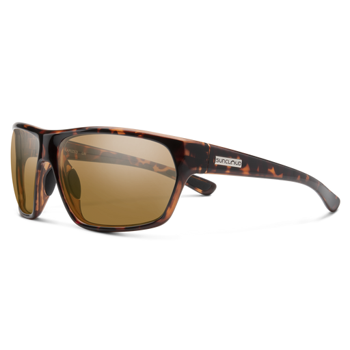 Suncloud Boone polarized sunglasses in classic tortoise frame with brown lenses.