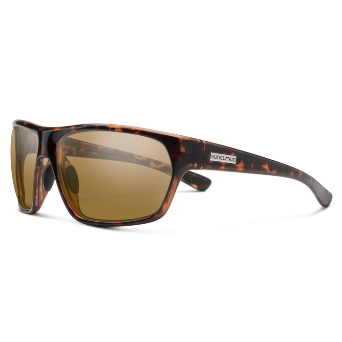 Suncloud Boone polarized sunglasses in classic tortoise frame with brown lenses.