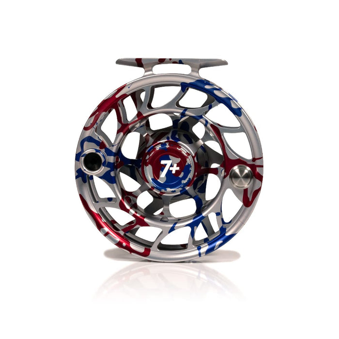 USA red, white and blue theme Hatch large arbor reel 7+